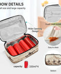 Insulated Lunch Bag Leakproof Cooler Tote For Work Picnic Camping And Travel Super Handy Sized 10x6x3 Inches with cans inside