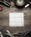 Beefy Stainless Steel Corner Braces With Screws 10 Pack Heavy Duty Flat Metal Plates For Wood On Rustic Wood Surface