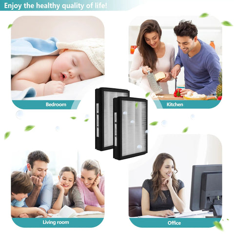 Replacement A Size Air Filter For Idylis And Filtrete Purifiers, 2 Pack, in a home environment collage with family.