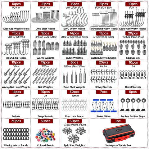 Freshwater Terminal Tackle Kit With 400 Pieces And 19 Plus Rig Options, Hooks, Weights And Sinkers, Jig Hooks, Floats And Bobbers, Endorsed By A Fishing Expert For Pro Grade Angling
