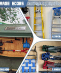 Heavy Duty Garage Ceiling Hooks Set With 12 Hooks For Ladders, Bikes, And Tools For Pros And DIYers Overhead Rack For Maximum Storage