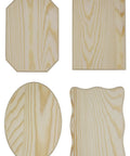 High Grade Unfinished Wood Plaques 6.5 X 4.5 Inch assorted shapes, untreated wood, ideal for DIY painting projects.