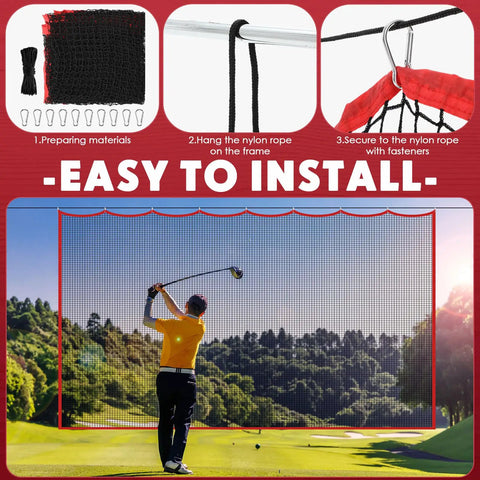 10 Foot Golf Hitting Net Set With Carabiners And Tie Rope Heavy Duty Practice Net For Backyard Golf Training setup instructions