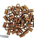 40 Pcs M6 x 15mm Threaded Inserts For Wood Furniture Nut Connectors With Hex Socket Drive And Allen Wrench Included Carbon Steel Bolt Fasteners