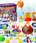 Kids Science Lab Kit With Seventy Plus Experiments A Fun Kid Friendly Chemistry Set featuring volcano and fruit circuits.