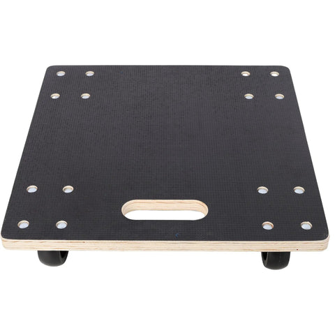 Huge 15 Inch Furniture Dollies With Heavy Duty 1320 Lb Load Capacity Moving Platform For Pianos Safes Fridges Couches And Washing Machines Set Of 2 Smooth Rolling Wood Sliders Easy Transport Black flat top view with wheels