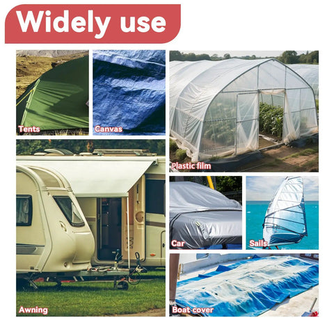Heavy Duty Waterproof Repair Tape Kit For RV Awnings Tents Tarps Boat Covers Sail Fabric And More use examples