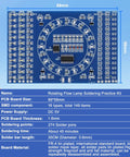 Hands On SMD Soldering Practice Kit To Build A LED Rotating Display With PCB Board, dimensions 89x58mm, component details.