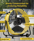 30 Inch High Velocity Industrial Drum Fan Delivers Up To 14000 CFM Beast-Level Airflow With 3 Speeds, 360 Degree Tilt, on patio