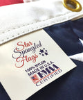 Made In USA Heavy Duty 3x5 Outdoor Flag, 100 Percent Nylon With Embroidered Stars And Sewn Stripes, label with brass grommet