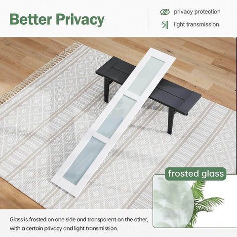 Space Saving Bifold Door For 30 By 80 Opening Preassembled White Frosted Glass Folding Barn Door With Concealed Hardware Kit