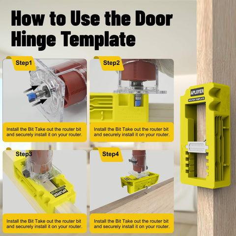 All In One Door Hinge Jig For 3 To 5 Inch Hinges With Square And Radius Corners Pro Grade Door Mortise Template in use