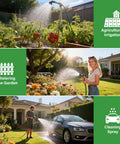No Fuss Setup Hose Timer With Rain Delay And Auto Or Manual Modes for diverse outdoor watering tasks in gardens and lawns.
