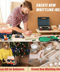 Beginner Friendly Wood Carving Set With 17 Tools Includes 3 Whittling Knives, 9 Basswood Blocks, Safety Gloves, and Accessories