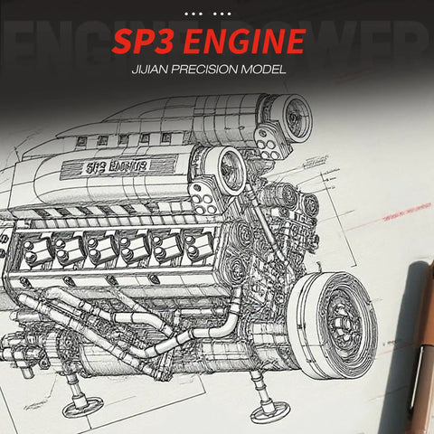 Working V12 Engine Model Kit For Adults A Fully Functional Mechanical Desk Model With Realistic Pistons And Crankshaft Motion A Cool Hands On Buildable Engine Toy For Car Enthusiasts And Education Gift, SP3 engine box art