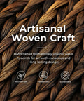 Texture detail of natural water hyacinth wicker from "Natural Water Hyacinth Wicker Storage Baskets With Lids Set Of 2 Handwoven Organizer Bins For Living Room Or Bedroom, Eco Friendly Rustic Decor And Easy Grab Storage Solution."