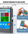 Genuine Static Meter And Electrostatic Fieldmeter For Quick ESD Touch Ups measuring -0.37 kV, showing ion balance mode on LCD.