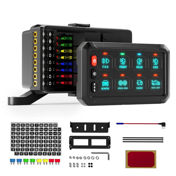 Eight Gang RGB Switch Panel With Waterproof