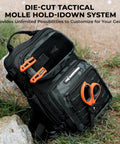BlowBak Tactical Sling Tackle Bag with MOLLE system and scissors on outdoor ground