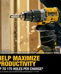Pro Grade Brushless Cordless Hammer Drill Kit Paired With Half Inch Chuck And Five Amp Hour Battery Plus Lightning Charger drilling into wood.