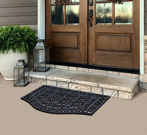 Heavy Duty Rubber Doormat That Stays Put With 12 Pound Weight 24 By 39 Inch Outside Front Door Mat For Mud Dirt Scraper