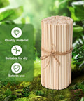 100 Piece Solid Wood Dowel Rods Assortment With 1/8 3/16 1/4 5/16 3/8 Inch Diameter By 6 Inch Length bundled with twine.