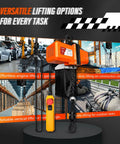 Heavy Duty 1100 Lbs Electric Chain Hoist With 120V Winch And 5ft Wired Remote, lifting engine and construction materials.