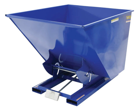 Heavy Duty Steel Self Dumping Hopper Rock Solid Workhorse Featuring 6000 Lbs Payload And 2 Cubic Yard Storage, blue design, front angle view.