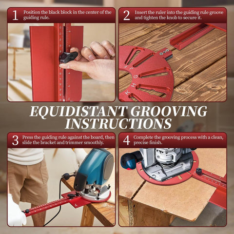 Step-by-step guide for Heavy Duty Router Circle Jig Kit With 29 Inch Radius And 16 Inch Main Scale Plus 19 To 30 Inch Extension Rails