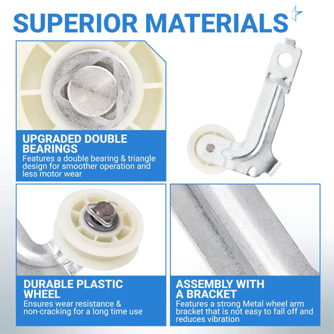 Dryer Idler Pulley Replacement For Whirlpool Maytag Kenmore Dryers Easy Install No Brainer Durable Aftermarket Part Replaces 8547160 WPW10547292 AP6022817 PS11756154