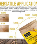 No Drama Wood Filler Powder For Straight Shooting Grain Repair And Total Game Changing White Oak Tintable Mix With Water to show before and after wood repair.