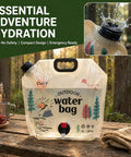2 Point 1 Gallon Collapsible Water Jug For Outdoor Adventures reusable BPA free foldable water container 8L on rustic table