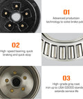 Aeagle 5 trailer drum brake kit on 4.5-inch bolt circle; self-adjusting brakes, bearings, and gray cast-iron hub components