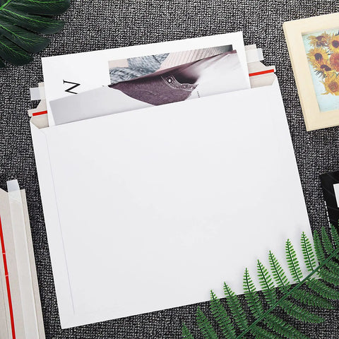 50 Pack 11x14 Inch Rigid Cardboard Mailers Stay Flat White Self Seal Photo Envelopes For Photos Documents Prints No Bend
