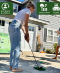 Woman using Sticky Golf Chipping Game Set With 6x6 Foot Metal Frame For Backyard Hangout And Indoor Outdoor Practice with friends