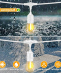 Go To Outdoor String Lights 100Ft With 32 Dimmable Shatterproof 1W Bulbs weatherproof in rain and snow settings