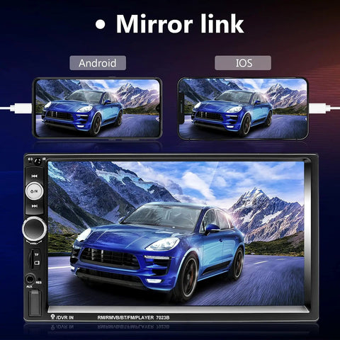 Double Din Car Stereo With 7 Inch HD Touch Screen Bluetooth Handsfree Mirror Link USB SD FM Radio Backup Camera