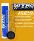 Lithium Complex Grease 14 Oz Tube For Automotive Racing Marine And Off Road Use Heavy Duty Extreme Pressure NLGI 2 Multi Purpose Grease 4 Pack Built For Tough Jobs And Long Lasting Protection, tube side view.