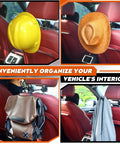 Hard Hat Holder For Truck And SUV 2 Pack Keeps Cap Shape While Driving Stainless Steel Headrest Rod Mount Car Seat Back Organizer