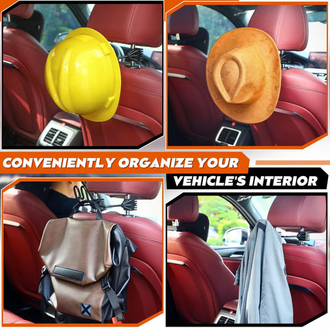 Hard Hat Holder For Truck And SUV 2 Pack Keeps Cap Shape While Driving Stainless Steel Headrest Rod Mount Car Seat Back Organizer