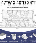 Diagram of Porch Swing Cushions For Garden And Patio 2 To 3 Seater Waterproof Replacement Cushions With Ties 4 Inch Thick