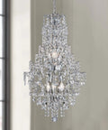 Crystal Raindrop Pendant Chandelier With Adjustable Chain For Dining Room Living Room Bedroom Bath, Modern Glass Crystal Light Fixture