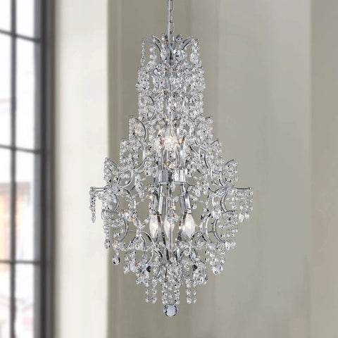 Crystal Raindrop Pendant Chandelier With Adjustable Chain For Dining Room Living Room Bedroom Bath, Modern Glass Crystal Light Fixture