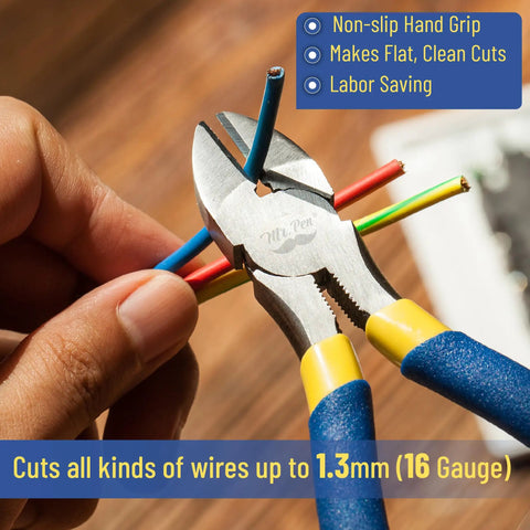 6 Inch Diagonal And Flush Cutting Pliers With Side Cutters For Wire And Floral Work, angled head cutting 1.3mm wire