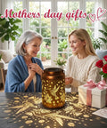 Hummingbird Solar Lanterns For Outdoor Garden Decor Waterproof Hanging Lights For Patio Porch Tree Yard Vintage Metal Lanterns With Gold Copper Finish Perfect Mothers Day Gift For Women Moms Grandmas Cozy Backyard Ornament displayed with roses and gift box.