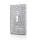Shiny Silver Rhinestone Light Switch Cover Plate With Single Toggle, Sparkling Decorative Wall Plate for Home, Office