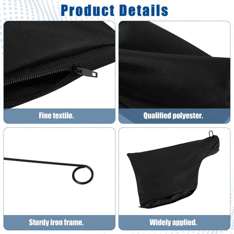 Universal Heavy Duty Tough As Nails Dust Collection Bag For Miter Saw And Table Saw Featuring Steel Reinforced Ash Outlet Fits Like A Glove showing fine textile and durable polyester.