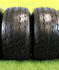 18x8.50-8 Golf Cart Tires On 8x7 White Wheels Assemblies Set Of 4 Universal Fit For EZGO Yamaha Club Car Golf Carts Built For All Terrain Traction And A Smoother Ride On Grass Sand And Gravel Upgrade Your Cart And Roll With Confidence