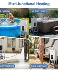 Powerful 105000 BTU Propane Pool Heater Delivers Crazy Fast Heating For Above Ground Pools Hot Tubs And Spas With Digital Thermostat Portable With Wheels For Easy Outdoors