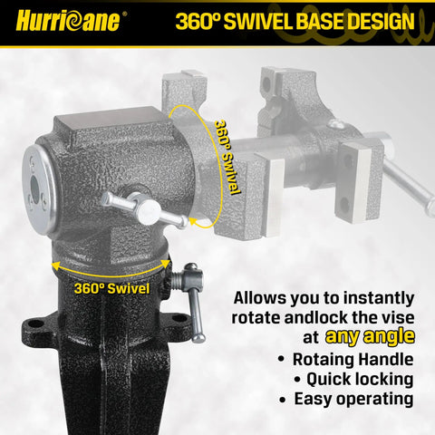 Dual Jaws Table Vise With 2.5 Inch Jaw Width, 360 Degree Swivel Base, Clamp On Vise For Woodworking, Pipe Repair, Sharpening, Grinding And Cutting, Portable Bench Vise For Home Shop, 360° swivel